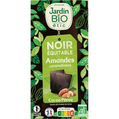 Chocolat Noir amandes caramélisées - bio - Jardin BiO étic