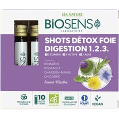 Shots Détox Foie Digestion 1.2.3 - bio - Biosens